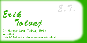 erik tolvaj business card